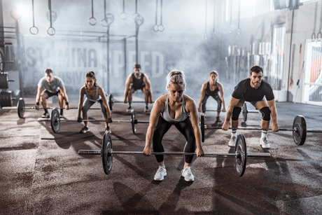 Athletes performing deadlift after being oriented about "are protein supplements good for you"