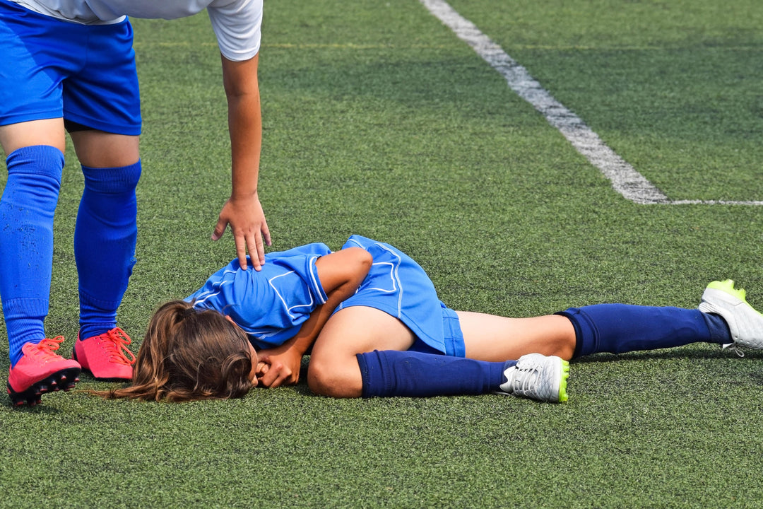 Female soccer player with knee injuries—one of most common sports injuries