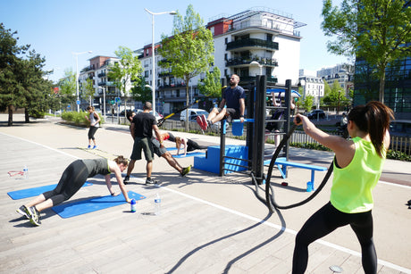 Athletes working out at a park to strengthen their core wondering, “Does collagen cause constipation?”